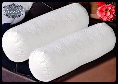 JAYOG ENTERPRISE Round Microfibre Solid Bolster Pack of 2(White)