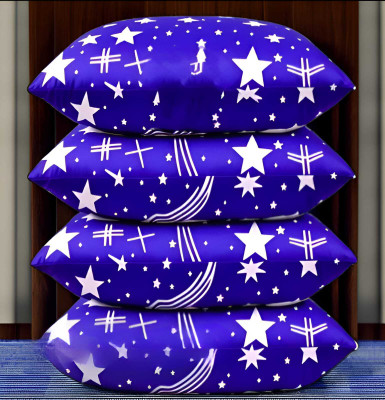 Jaatboy Polyester Fibre Sleeping Pillow Pack of 4 Abstract luxury(Blue)