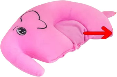 KidVibe Mustard Seeds Baby Pillow Pack of 1 Animals New Born Baby Elephant Shape(Pink)