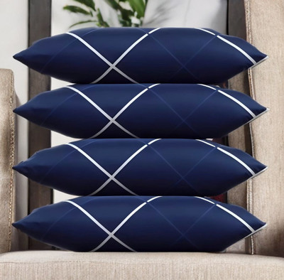Urmila Creation Microfibre Sleeping Pillow Pack of 4 Solid LUXURY(Blue)