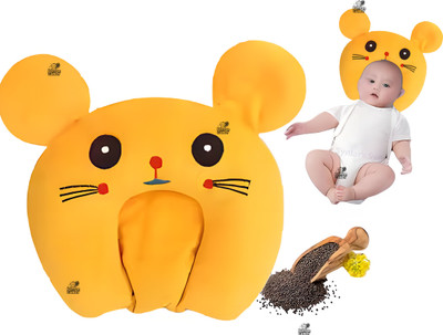 Kotton Candy Rai Pillow Velvet, Baby Head Shaping Takiya Soft Pillow Infant Mustard Seeds Toons & Characters Baby Pillow Pack of 1(Yellow)