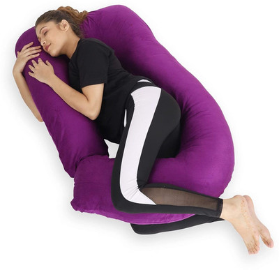 ZOXAB Luxury C Shape Polyester Fibre Solid Pregnancy Pillow Pack of 1(Purple)