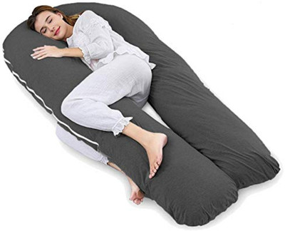 Hundur Store Microfibre Solid Pregnancy Pillow Pack of 1(Grey)