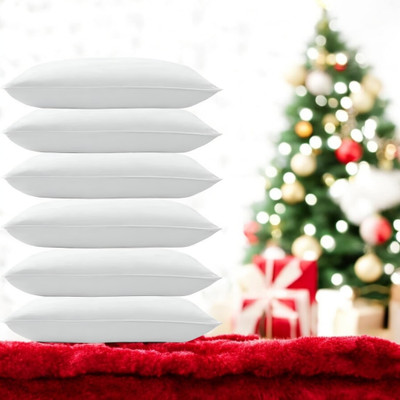 GZZZSD Microfibre Solid Sleeping Pillow Pack of 6(White)