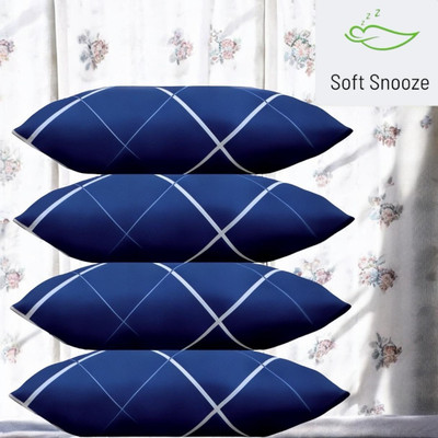 SOFT SNOOZE Soft Luxury Microfibre Abstract Sleeping Pillow Pack of 4(Blue)