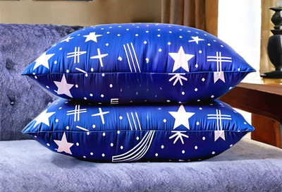 LIPONOS LUXURY Polyester Fibre Abstract Sleeping Pillow Pack of 2(Blue)