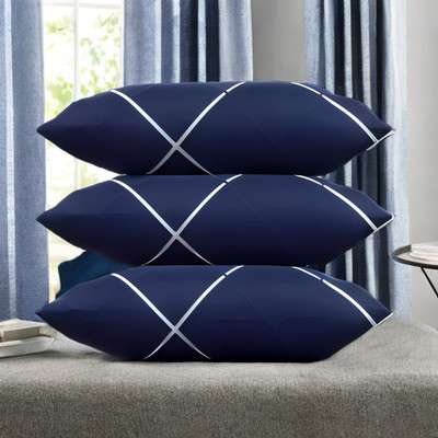 Urmila Creation Polyester Fibre Sleeping Pillow Pack of 3 Solid LUXURY(Blue)