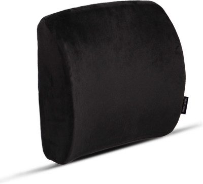 ORKA Memory Foam Solid Lumbar Pillow Pack of 1(Black)