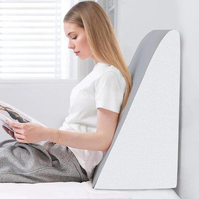 HOMBOX Foam Orthopaedic Pillow Pack of 1 Solid Bed Wedge(Grey & White)