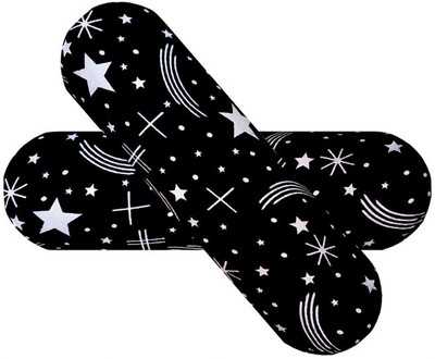 SANJU BROTHER Microfibre Abstract Bolster Pack of 2(Black)