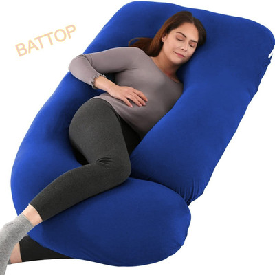 BATTOP ULTRA SOFT J SHAPE Polyester Fibre Solid Pregnancy Pillow Pack of 1(ROYALBLUE)
