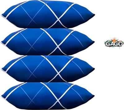 GAGO Luxury Polyester Fibre Abstract Sleeping Pillow Pack of 4(Blue)