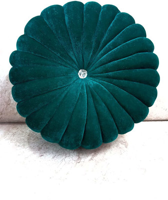 CHANDER cushion Microfibre Solid Cushion Pack of 2(Green)