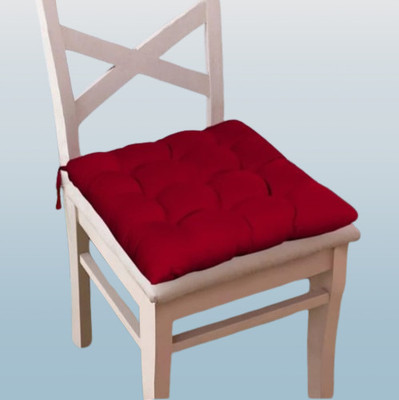 THM Microfibre Solid Chair Pad Pack of 1(Red)