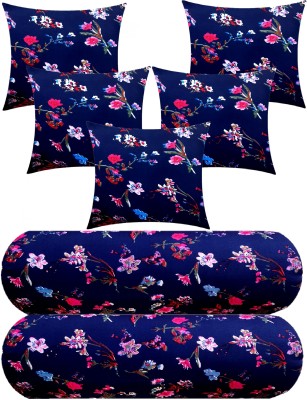 Changers Microfibre Floral Bolster Pack of 7(Blue)