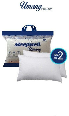 Sleepwell Comfort pillow Polyester Fibre, Microfibre Solid Sleeping Pillow Pack of 2(White)