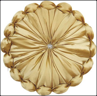 RACCOON Decorative Touch Microfibre Solid Cushion Pack of 1(Gold)