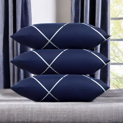 Urmila Creation Microfibre Sleeping Pillow Pack of 3 Solid LUXURY(Blue)