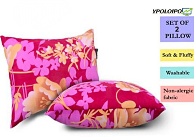 YPOLOIPO LUXURY Polyester Fibre Abstract Sleeping Pillow Pack of 2(Pink)