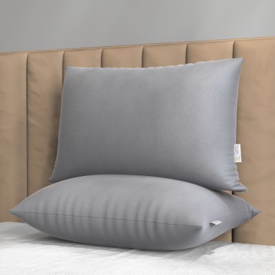 MY ARMOR Height Adjustable Microfiber Pillows for Sleeping, 41x61 cm, Without Cover, Microfibre Solid Sleeping Pillow Pack of 2(Grey)