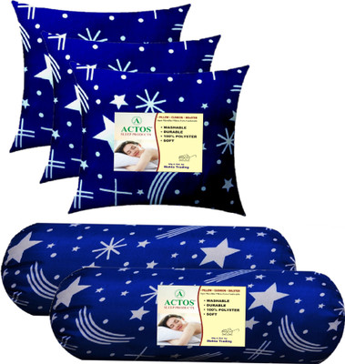 ACTOS Microfibre Geometric Bolster Pack of 5(BlueWhite10)