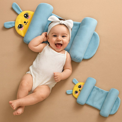 Babeestar Microfibre Baby Pillow Pack of 1 Animals Baby Neck Pillow(Sky-Blue)