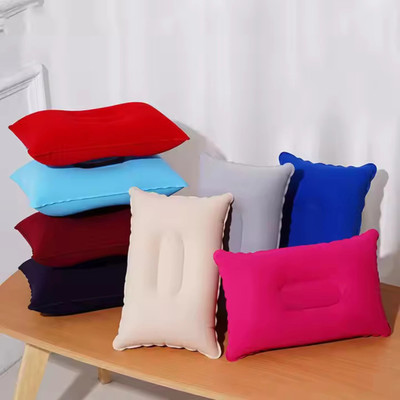 GUJISH AIR Inflatable Pillow Size 34 x 22 cm Plane, Train & Car Compact Ergonomic Air Solid Travel Pillow Pack of 2(Multicolor)