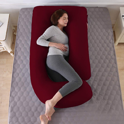 WINX Premium series Microfibre Solid Pregnancy Pillow Pack of 1(Maroon)