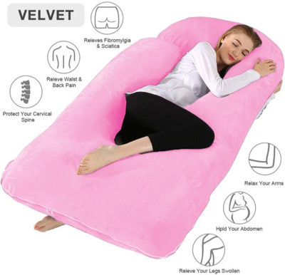 Emma ultra soft j shaped Memory Foam, Gel Solid Orthopaedic Pillow Pack of 1(Pink)