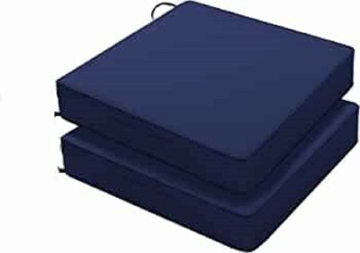 Naman Arts Foam Solid Chair Pad Pack of 2(Blue)