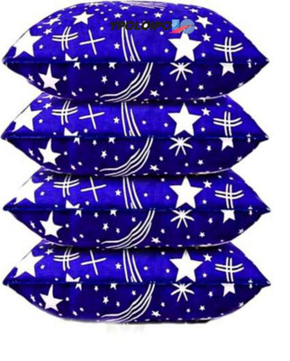 GUNVAR INDIA PRIVATE LIMITED Polyester Fibre Sleeping Pillow Pack of 4 Abstract LUXURY(Blue)