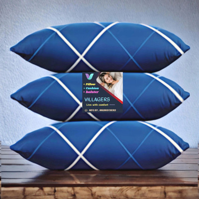 Tecsun LUXURY Microfibre Abstract Sleeping Pillow Pack of 3(Blue)