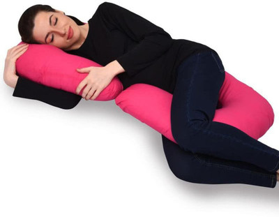OZLY Microfibre Pregnancy Pillow Pack of 1 Solid ultra soft c shaped pillow(Pink)