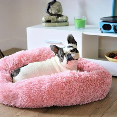 Ziraat Round Donut Shape Polyester Fibre Animals Sleeping Pillow Pack of 1(Pink)