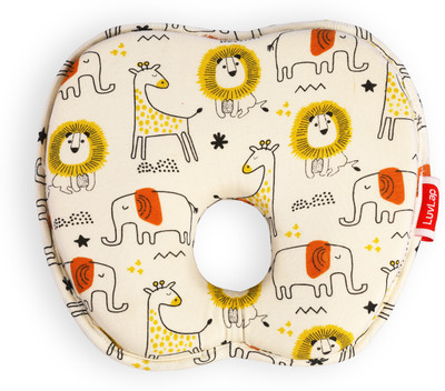 LuvLap Polyester Fibre Animals Baby Pillow Pack of 1(off white)