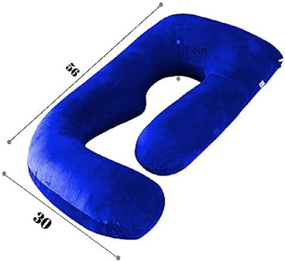 Victostar j shape pregnancy pillow Polyester Fibre Solid Pregnancy Pillow Pack of 1(Blue)