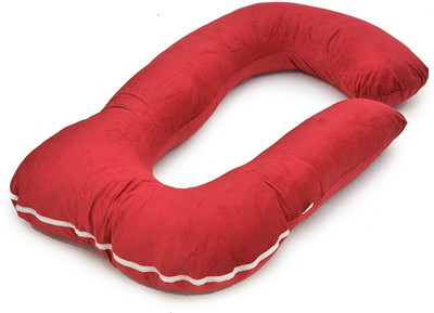 OZLY ultra soft j shaped pillow Microfibre Solid Pregnancy Pillow Pack of 1(Maroon)