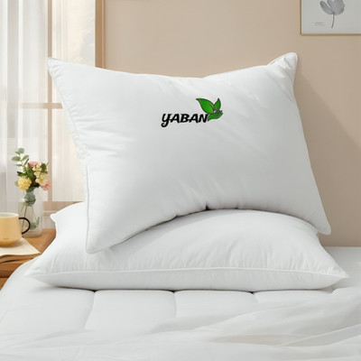 YABAN LUXURY Polyester Fibre Solid Sleeping Pillow Pack of 2(White)