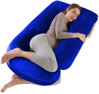 Vijay J SHAPE Polyester Fibre Solid Pregnancy Pillow Pack of 1(Blue)