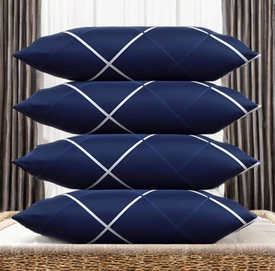 Urmila Creation Microfibre Sleeping Pillow Pack of 4 Solid LUXURY(Blue)