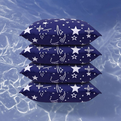 SOFT SNOOZE Luxury Microfibre Abstract Sleeping Pillow Pack of 4(Blue)