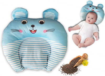 Hellobear Mustard Seeds Baby Pillow Pack of 1 Animals Pillow for Newborn Baby(Blue)