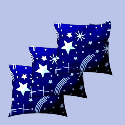 SOFT SNOOZE Microfibre Toons & Characters Cushion Pack of 3(Blue)