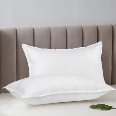 BETTER SLEEP furnishing Microfibre Sleeping Pillow Pack of 2 Geometric CozyStar Series – Star Pattern Pillow (Set of 2)(White)