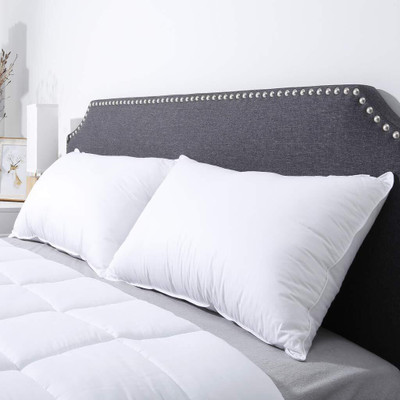 LIPONOS LUXURY Polyester Fibre Solid Sleeping Pillow Pack of 2(White)