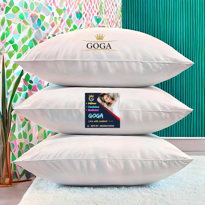 GOGA LUXURY Polyester Fibre Abstract Sleeping Pillow Pack of 3(White)