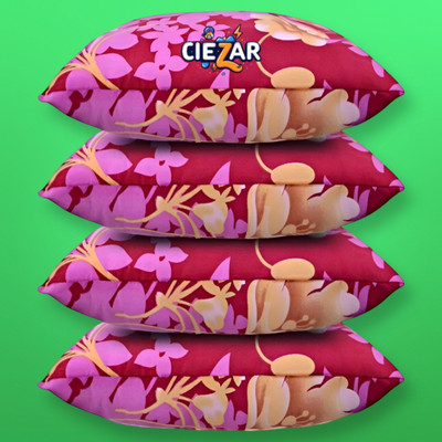 CIEZAR Polyester Fibre Sleeping Pillow Pack of 4 Floral Luxury(Pink)