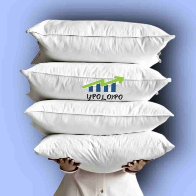 GUNVAR INDIA PRIVATE LIMITED LUXURY Polyester Fibre Solid Sleeping Pillow Pack of 4(White)