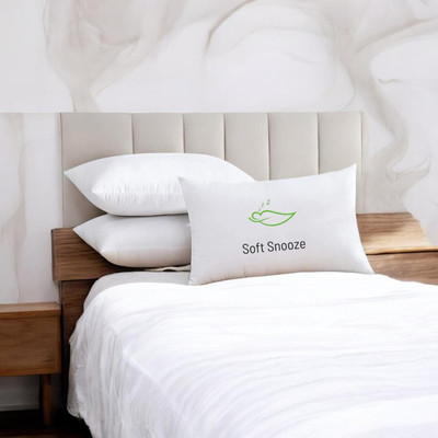 SOFT SNOOZE Soft Luxury Microfibre Solid Sleeping Pillow Pack of 3(White)