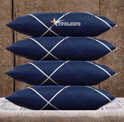 YPOLOIPO Polyester Fibre Sleeping Pillow Pack of 4 Solid LUXURY(Blue)